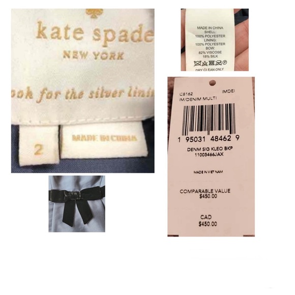 Kate Spade NY Sz. 2 Star Bright Bow And Flare Dress In Navy - Picture 12 of 12